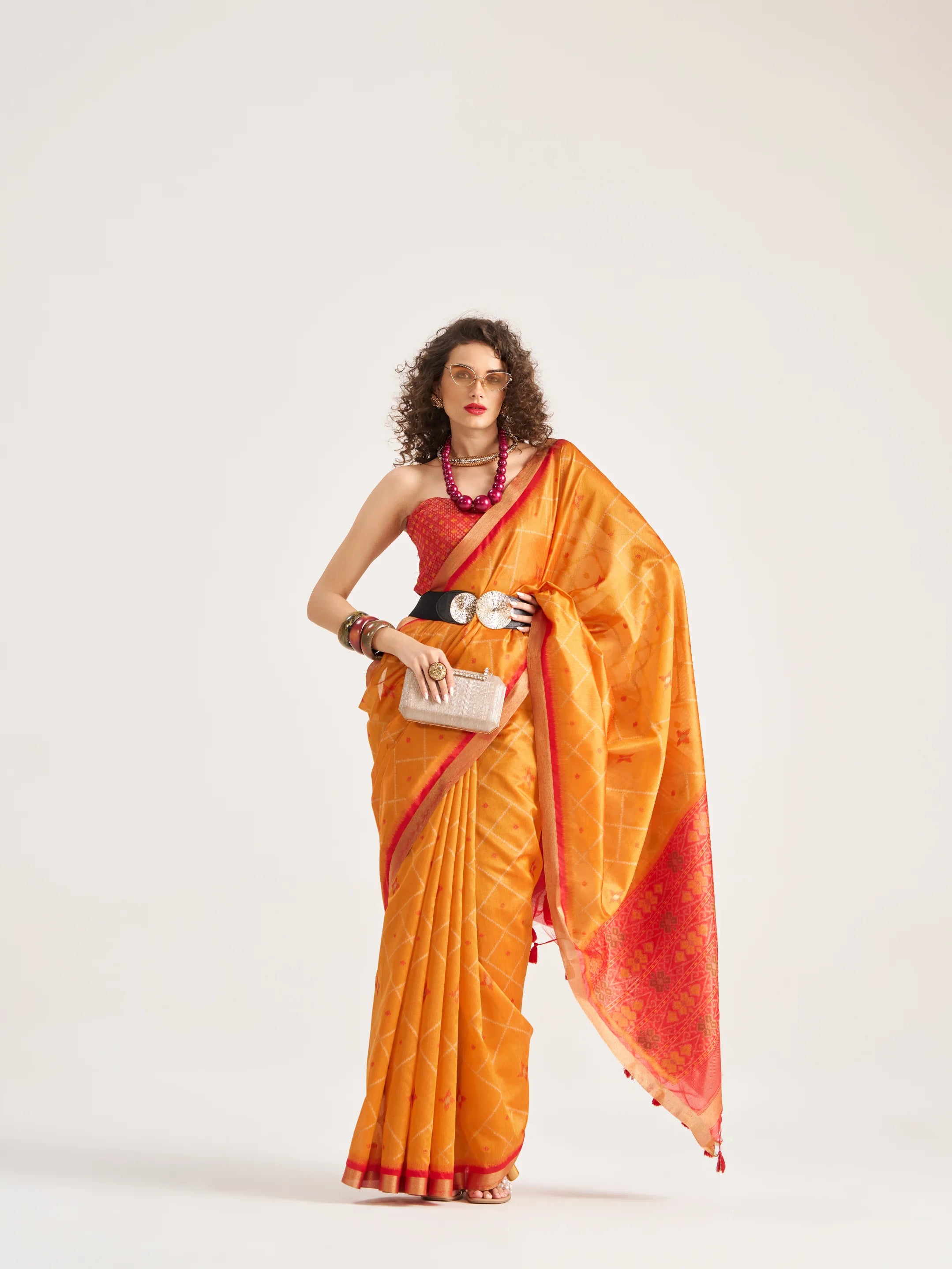 ART SILK BUTTERFLY SAREE WITH BLOUSE