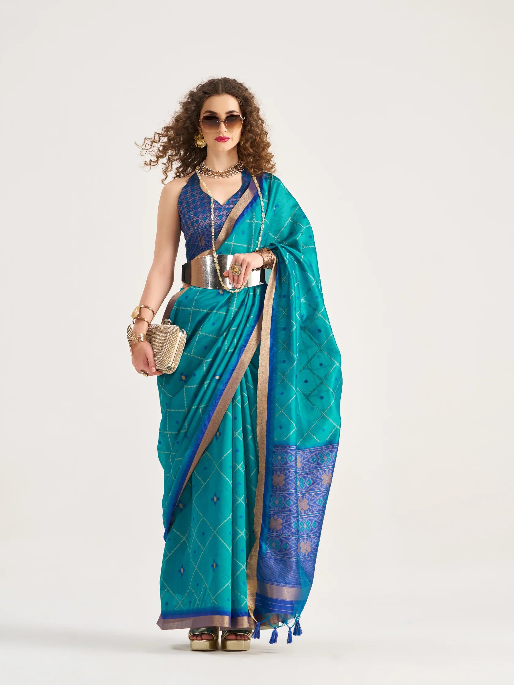 ART SILK BUTTERFLY SAREE WITH BLOUSE