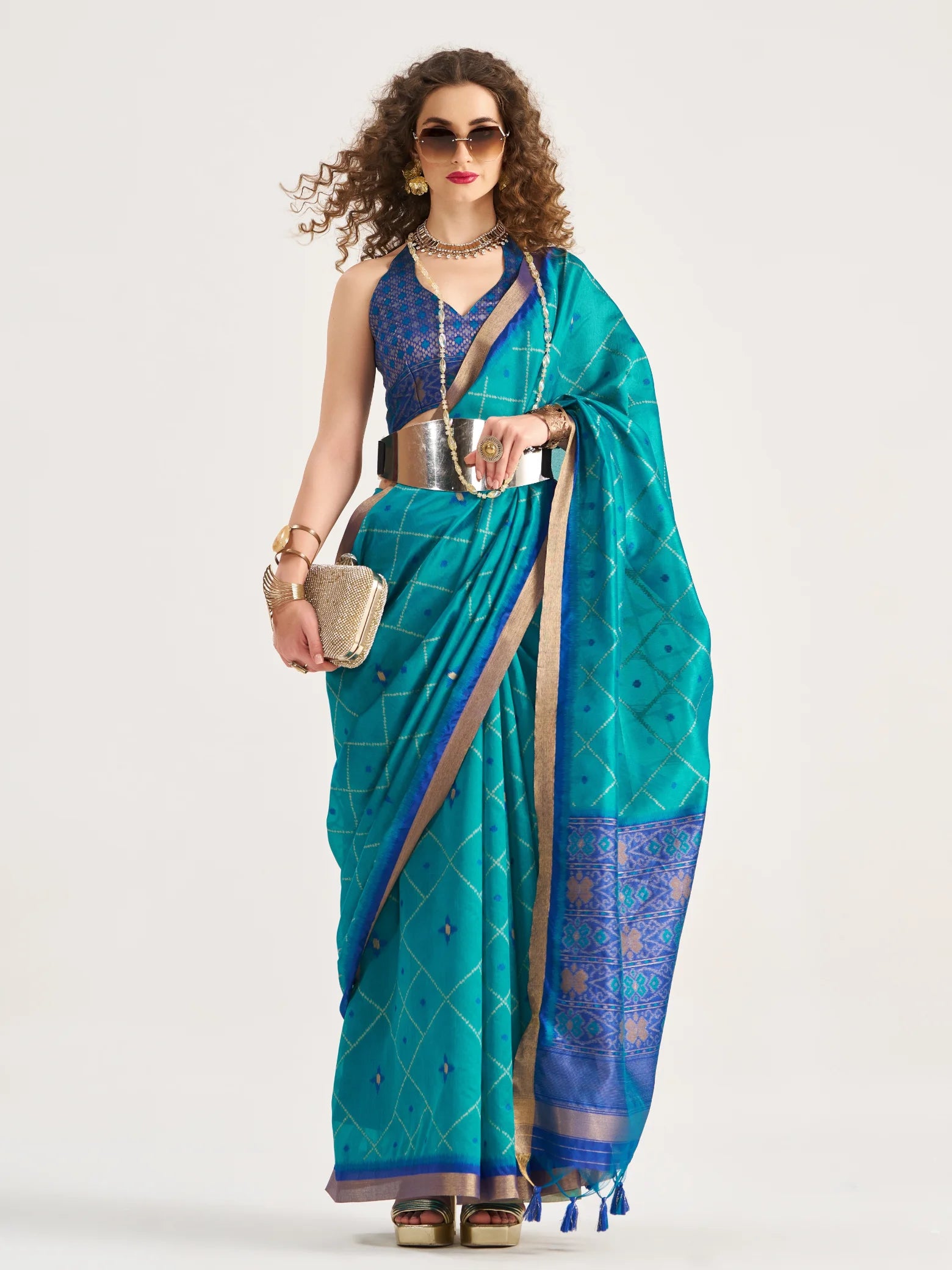 ART SILK BUTTERFLY SAREE WITH BLOUSE