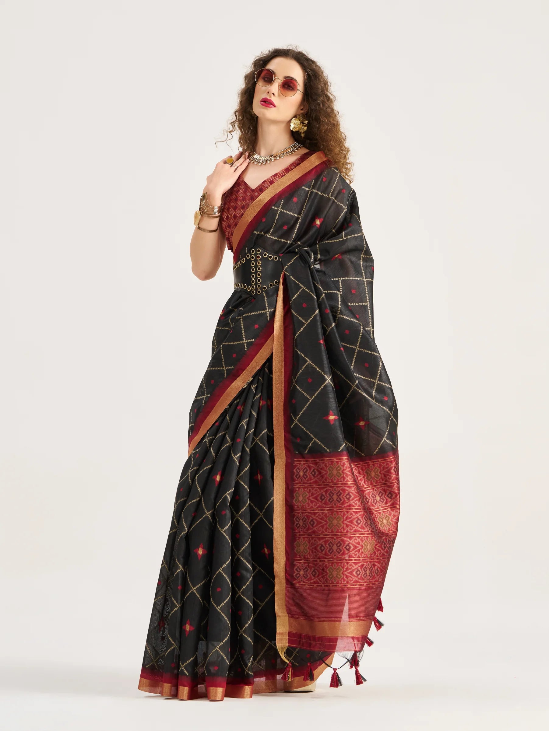 ART SILK BUTTERFLY SAREE WITH BLOUSE