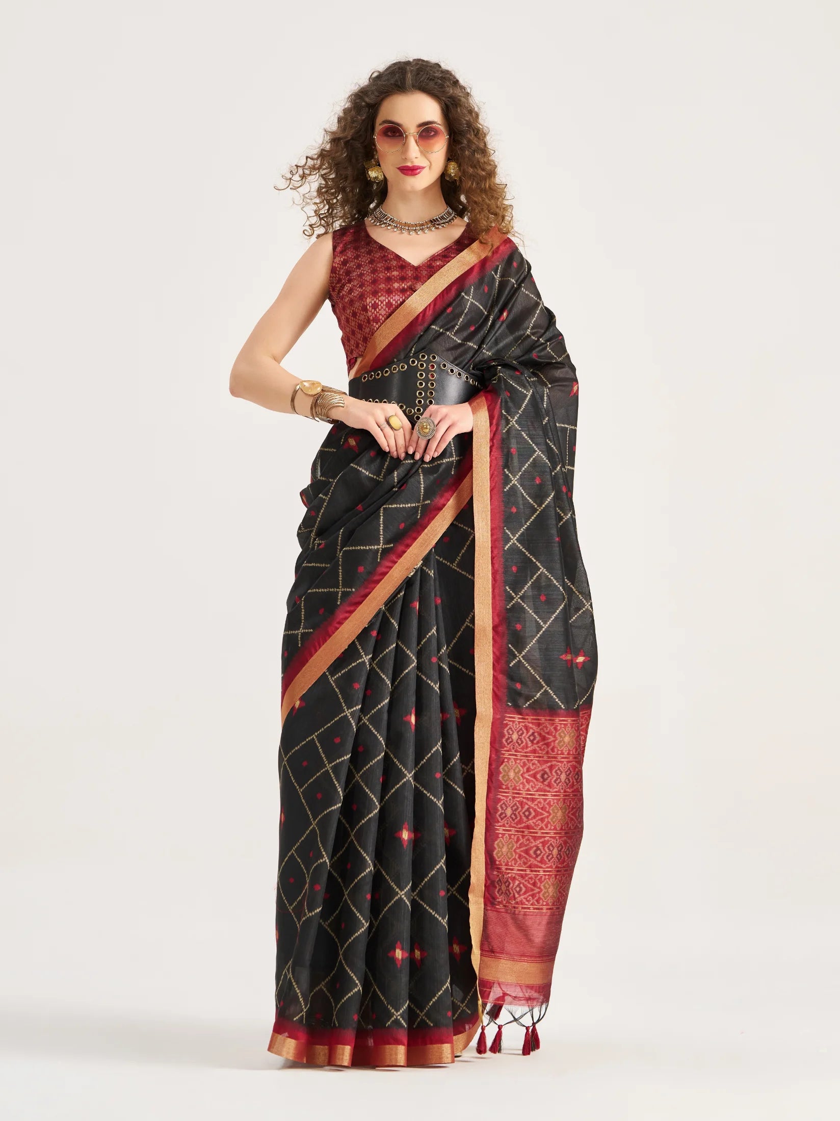 ART SILK BUTTERFLY SAREE WITH BLOUSE