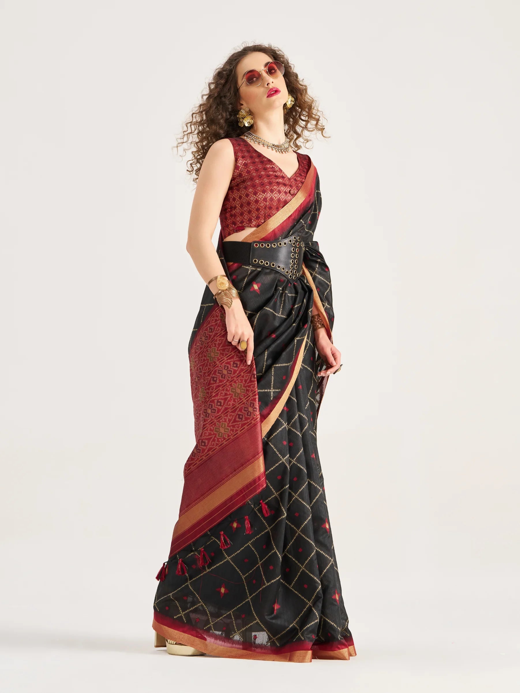 ART SILK BUTTERFLY SAREE WITH BLOUSE