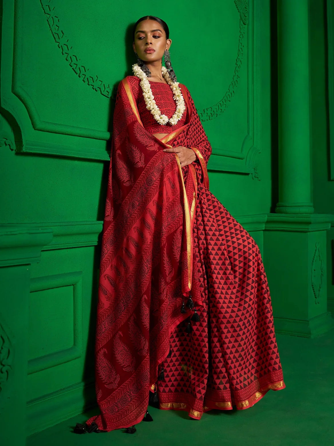 BLACK RUBY BAGH PRINT SAREE