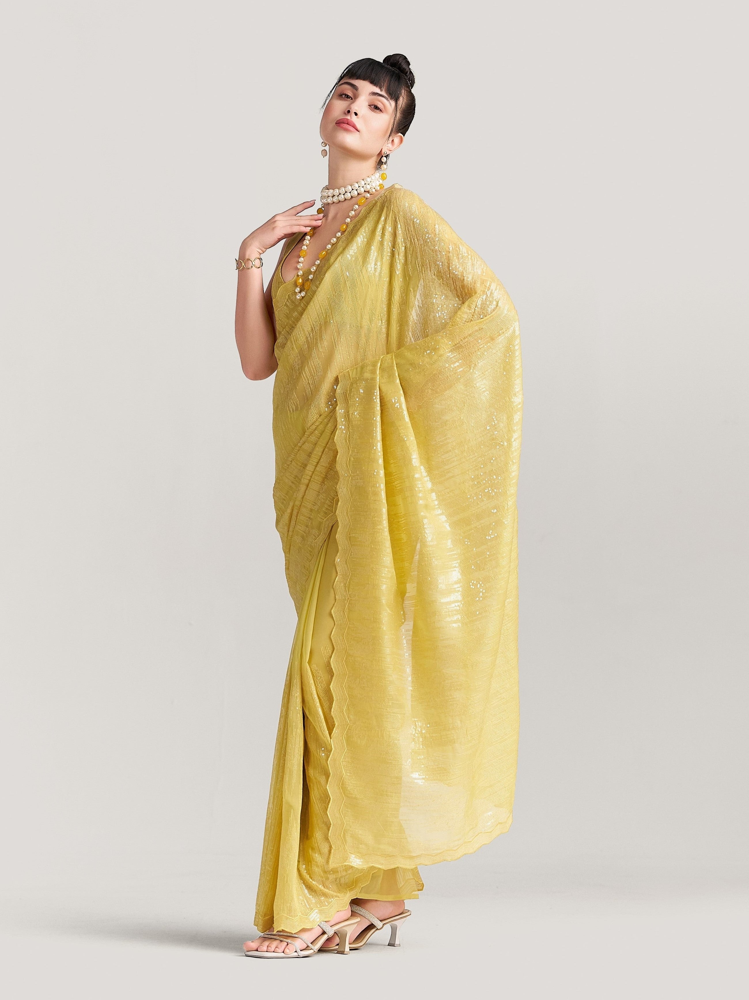 FEEZY MILKY FLEX EMBROIDERY SAREE WITH BLOUSE