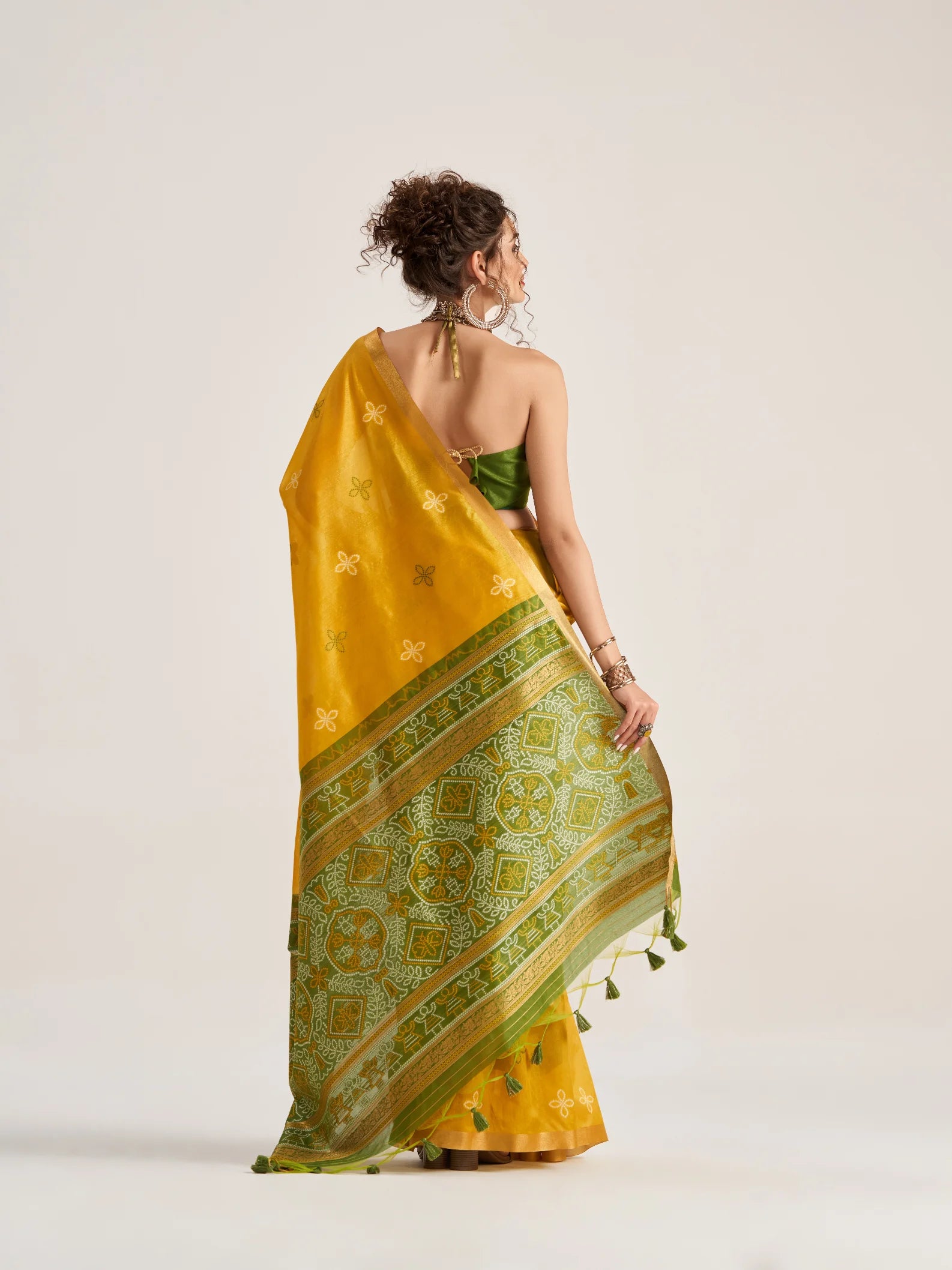 ART SILK BANDHEJ SAREE WITH BLOUSE