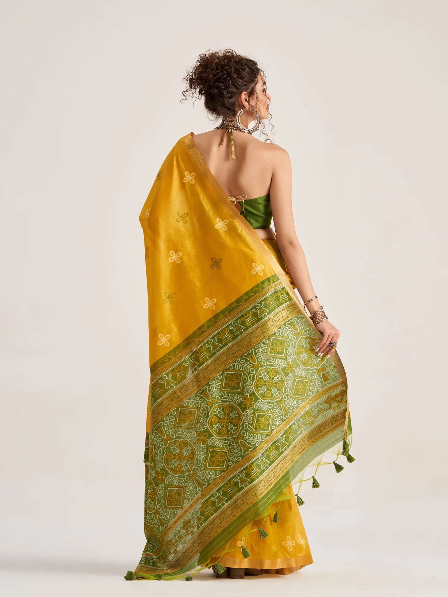 ART SILK BANDHEJ SAREE WITH BLOUSE