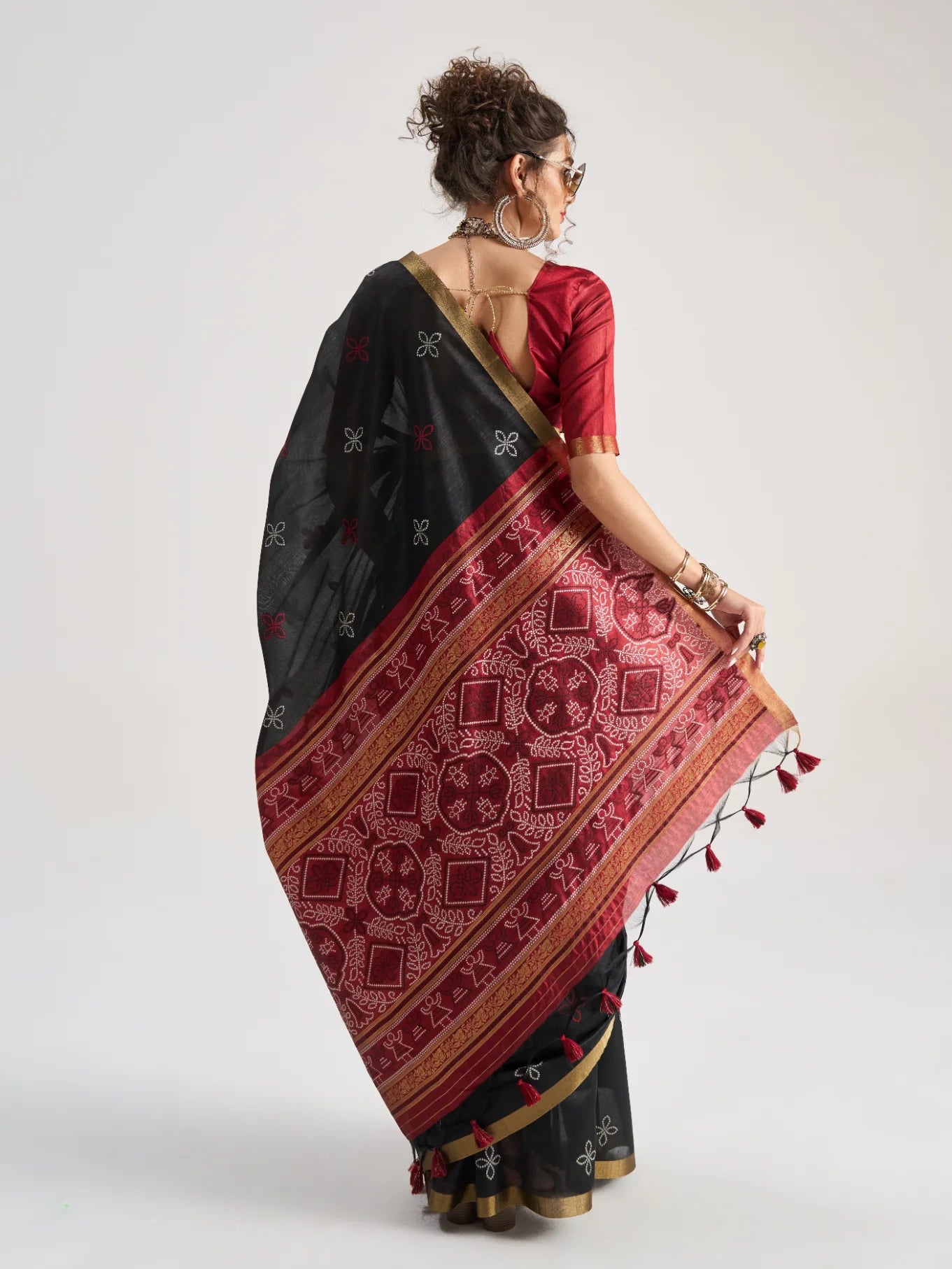 ART SILK BANDHEJ SAREE WITH BLOUSE