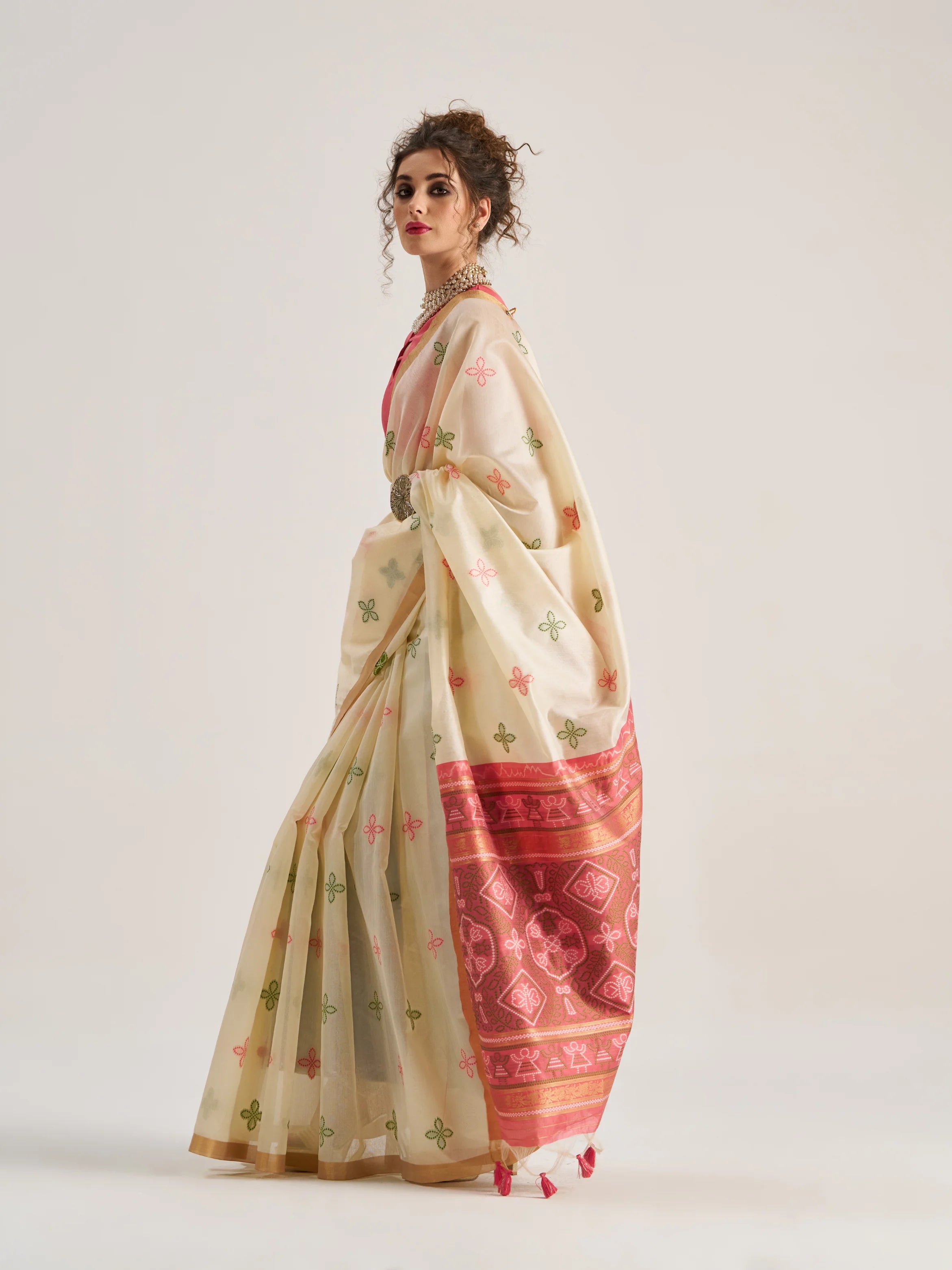 ART SILK BANDHEJ SAREE WITH BLOUSE