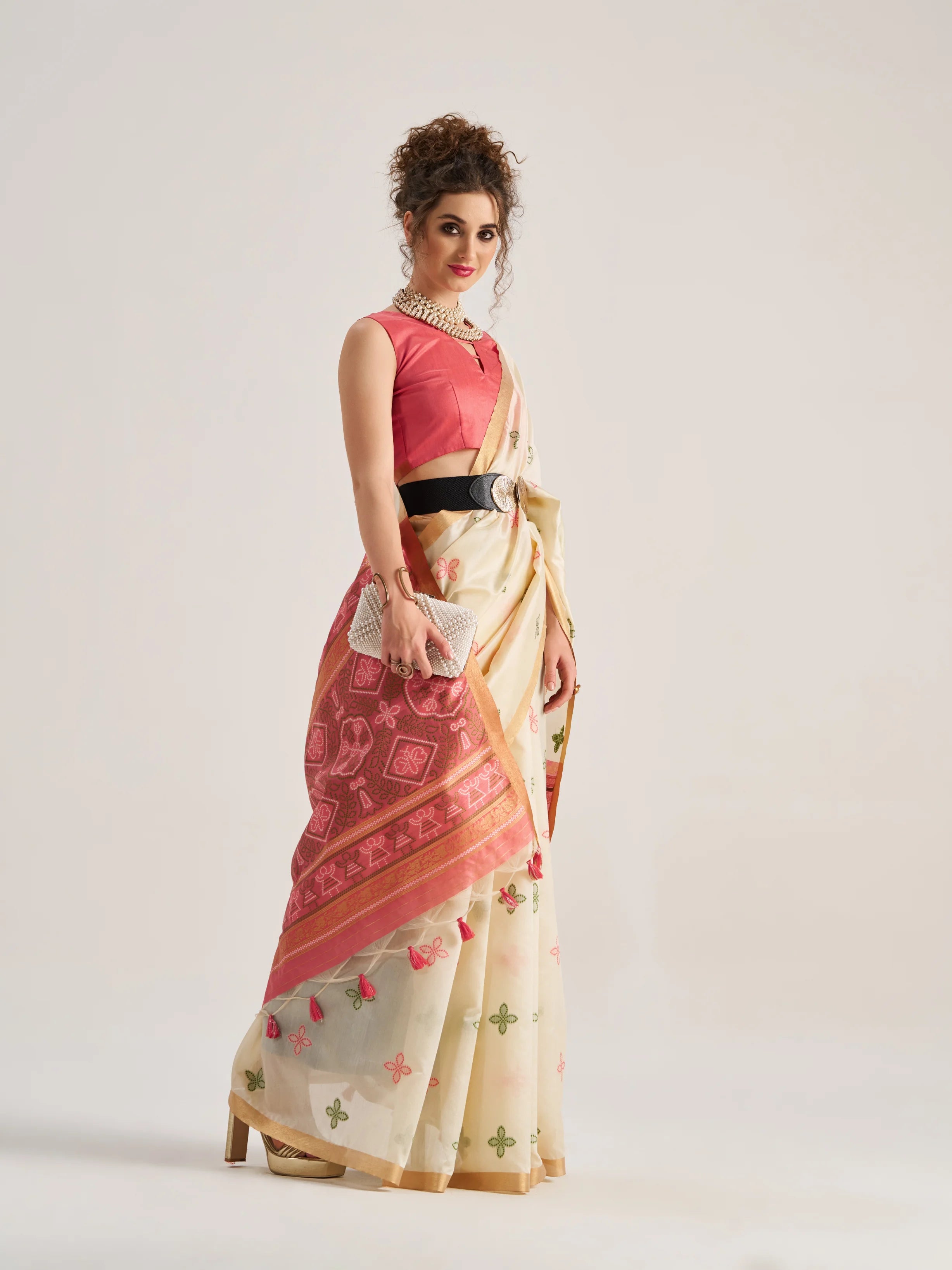 ART SILK BANDHEJ SAREE WITH BLOUSE