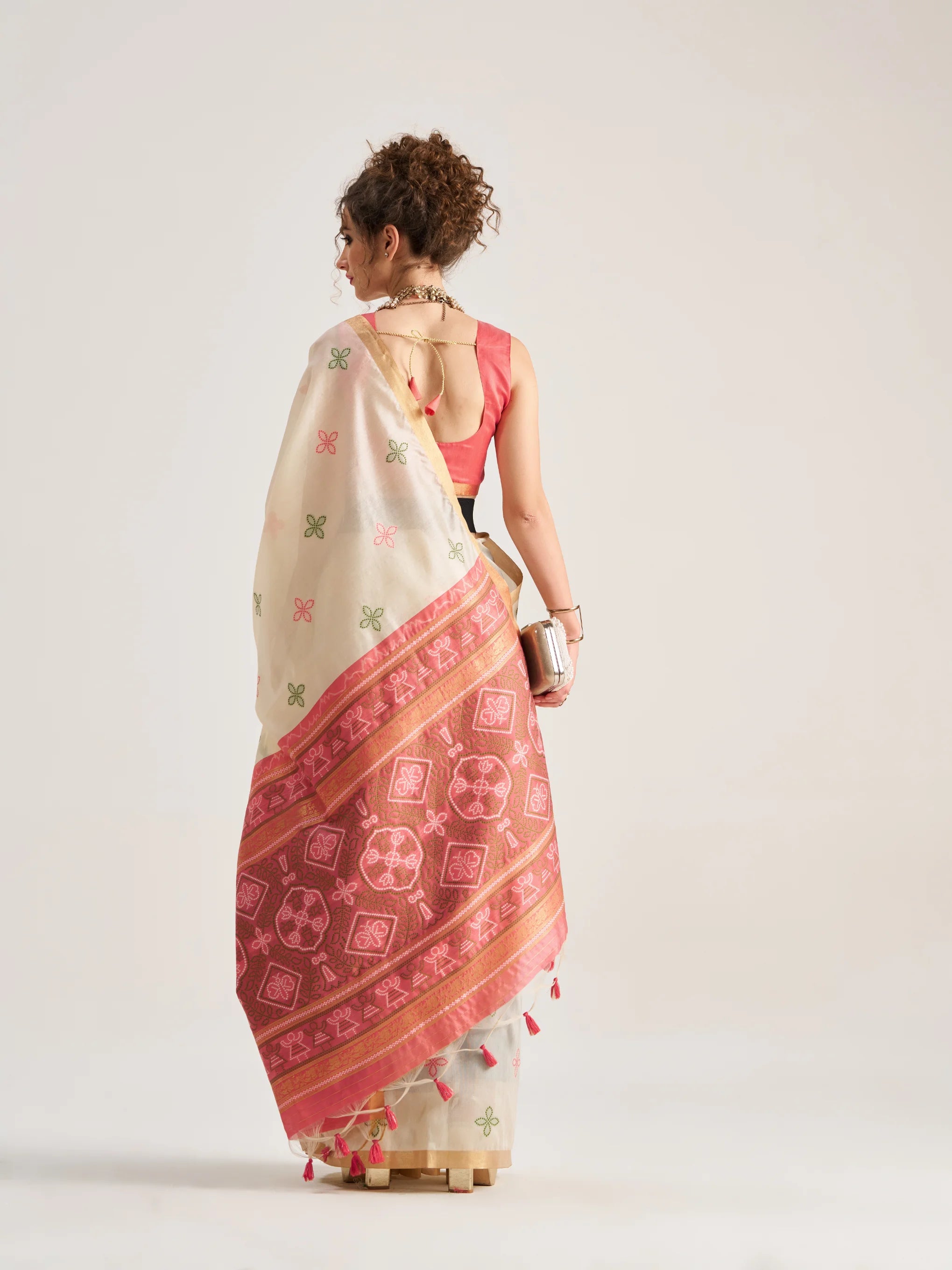 ART SILK BANDHEJ SAREE WITH BLOUSE