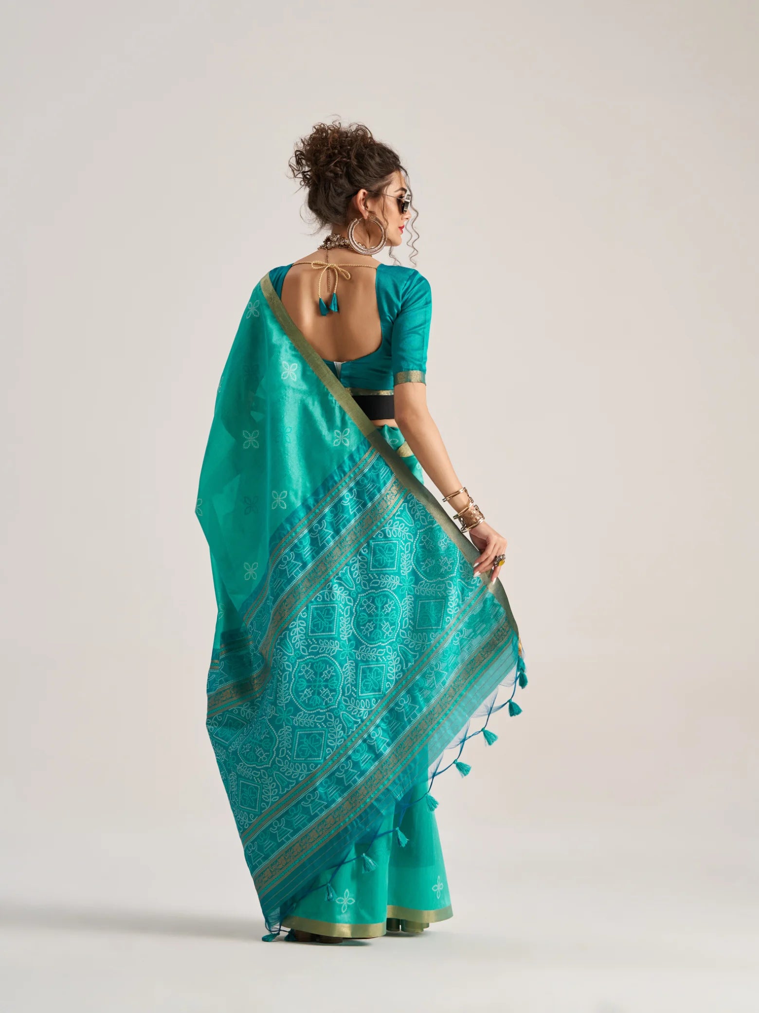 ART SILK BANDHEJ SAREE WITH BLOUSE