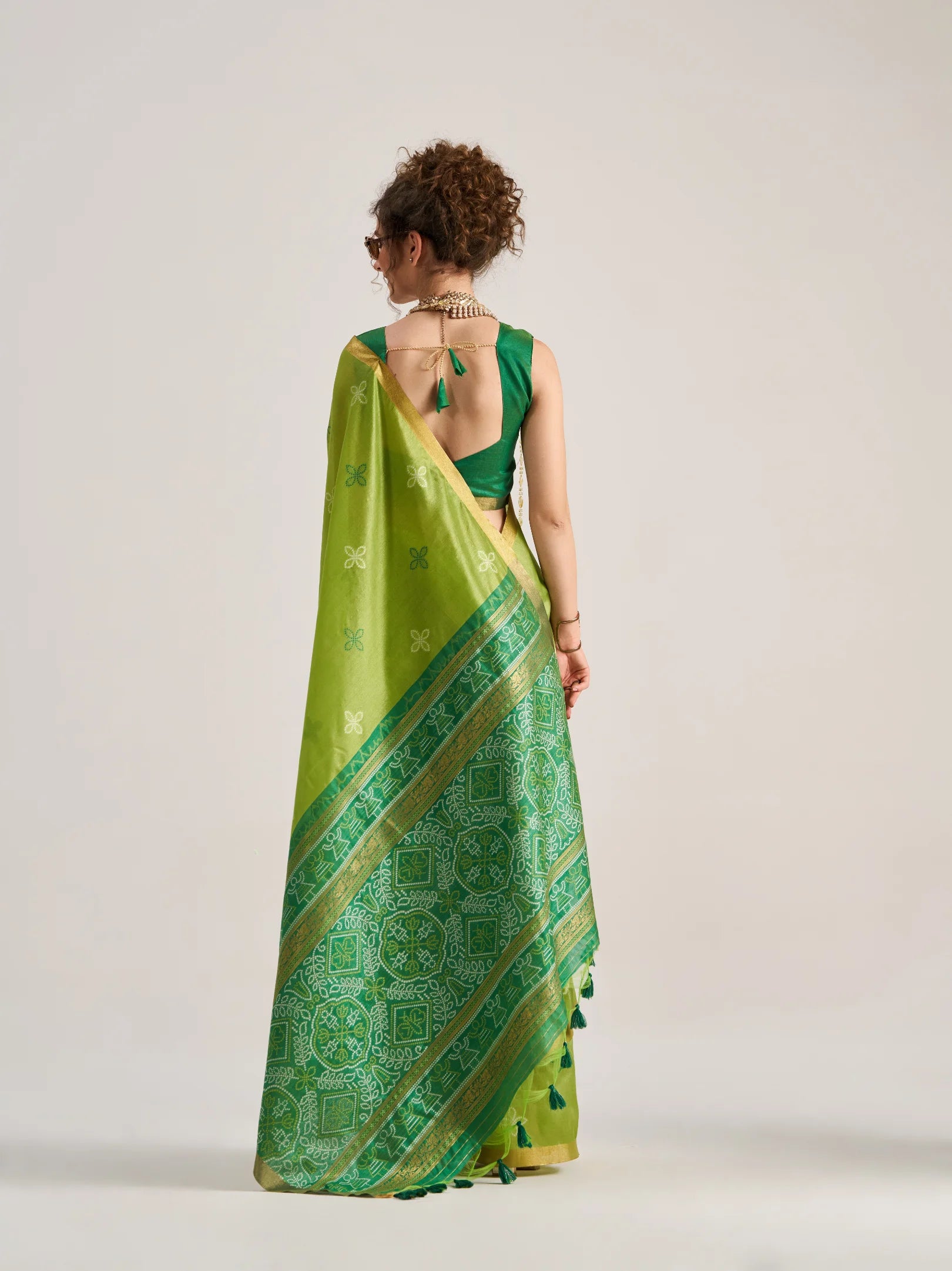 ART SILK BANDHEJ SAREE WITH BLOUSE