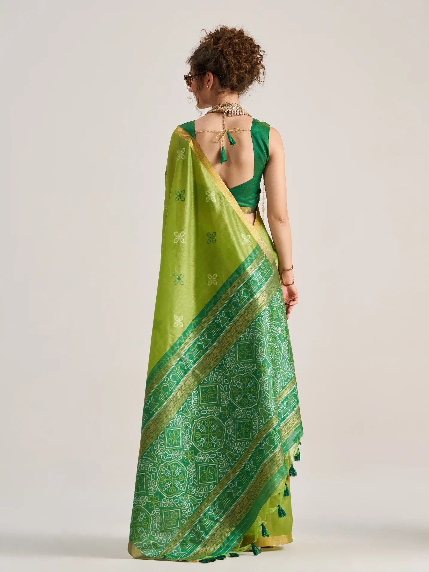 ART SILK BANDHEJ SAREE WITH BLOUSE