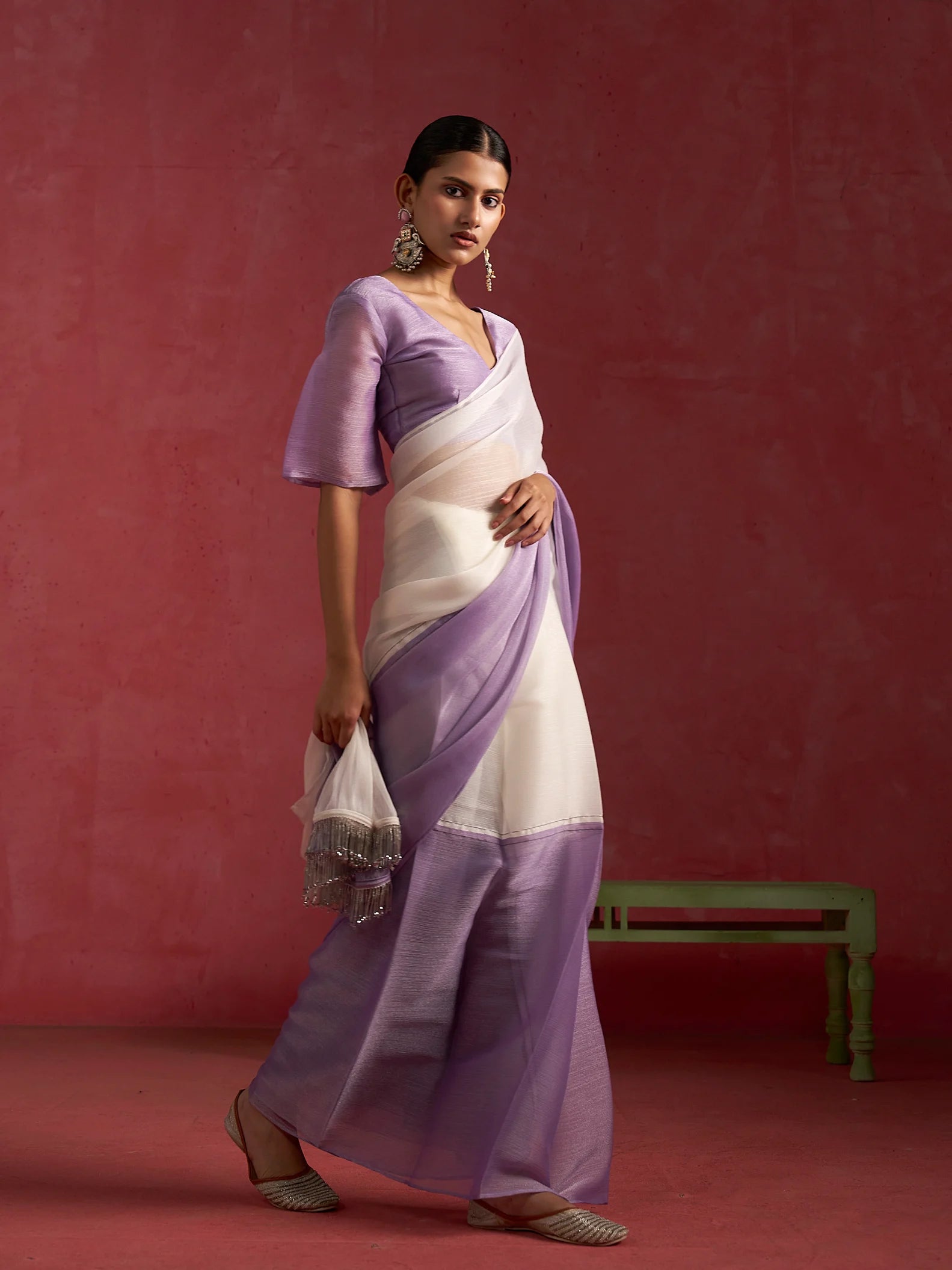 GUCCI CHIFFON HALF N HALF SAREE