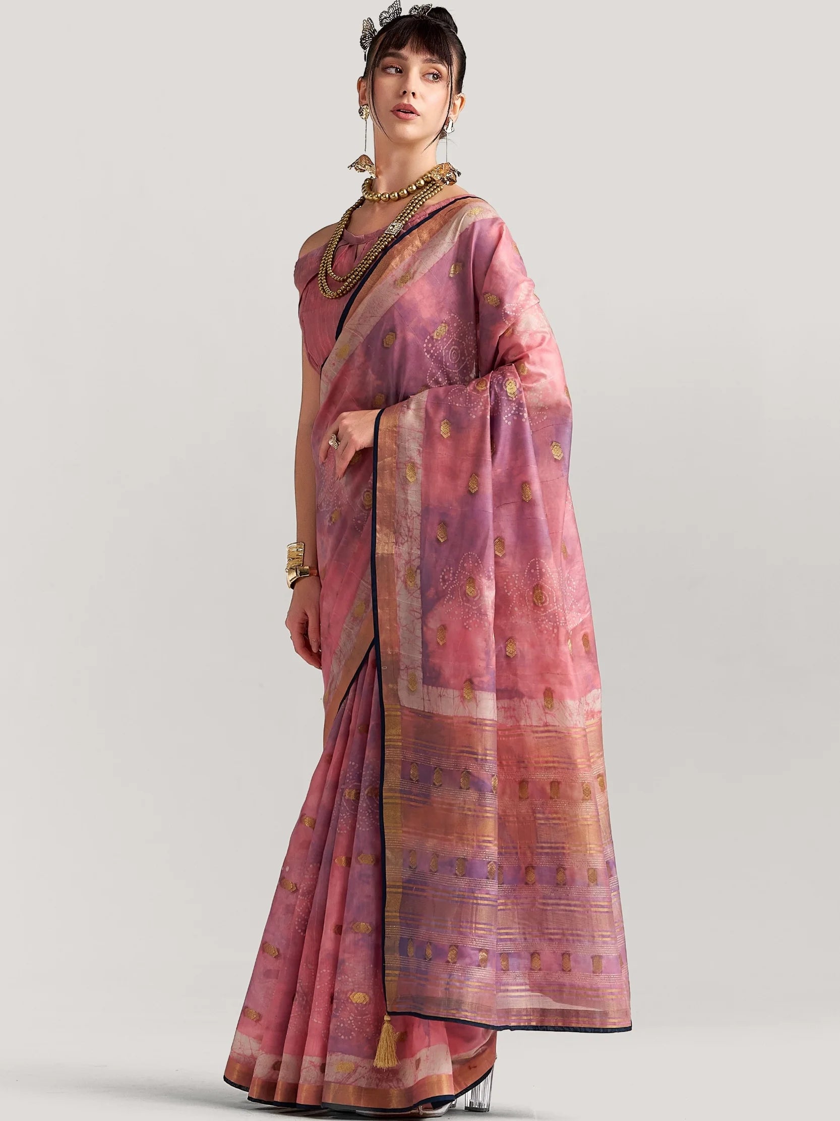ORGANZA FEEZY DAISY SAREE WITH BLOUSE