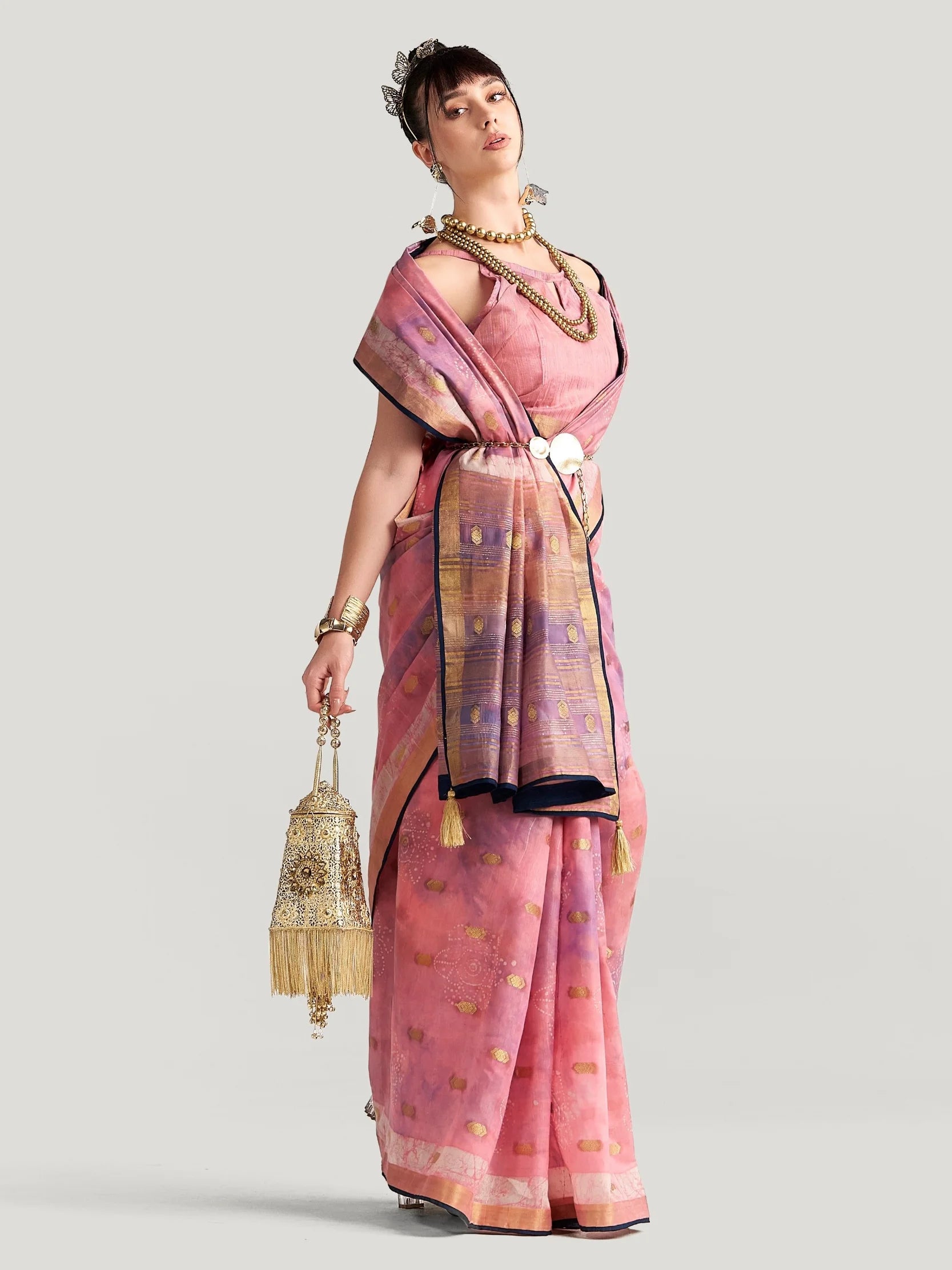 ORGANZA FEEZY DAISY SAREE WITH BLOUSE