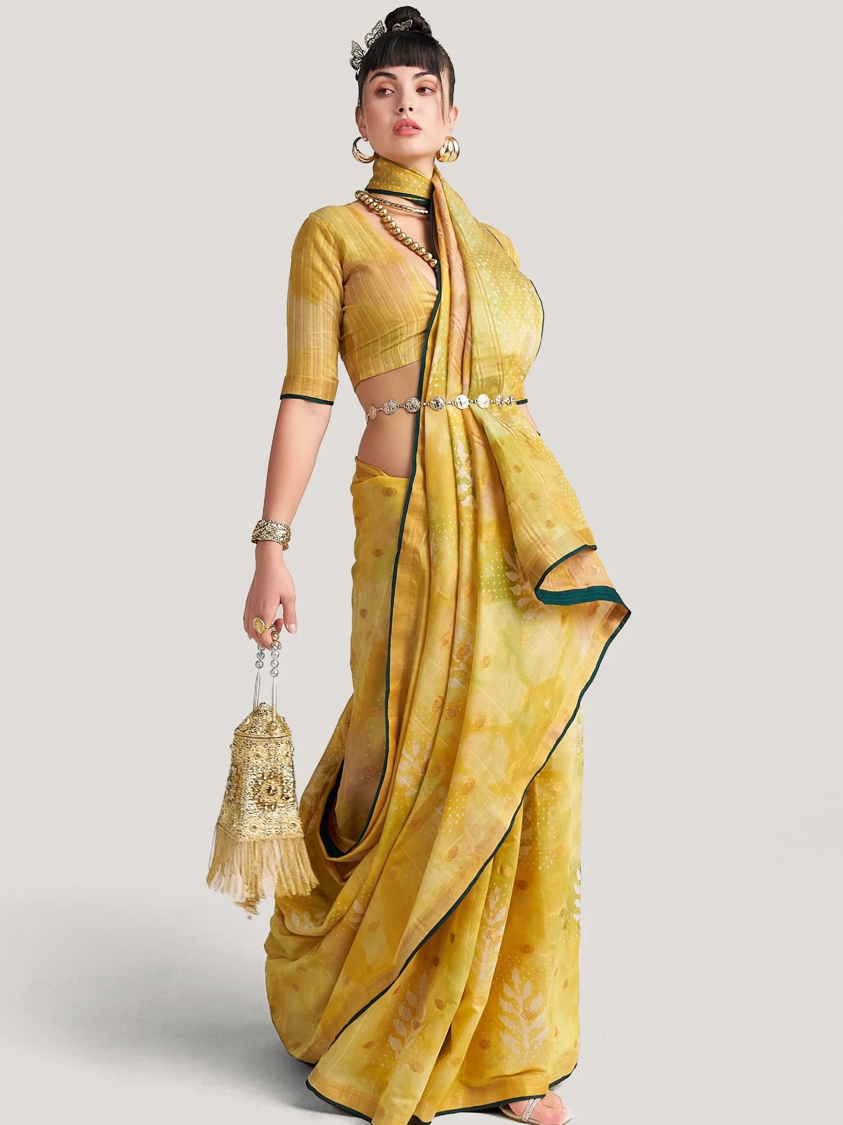 ORGANZA FEEZY DAISY SAREE WITH BLOUSE