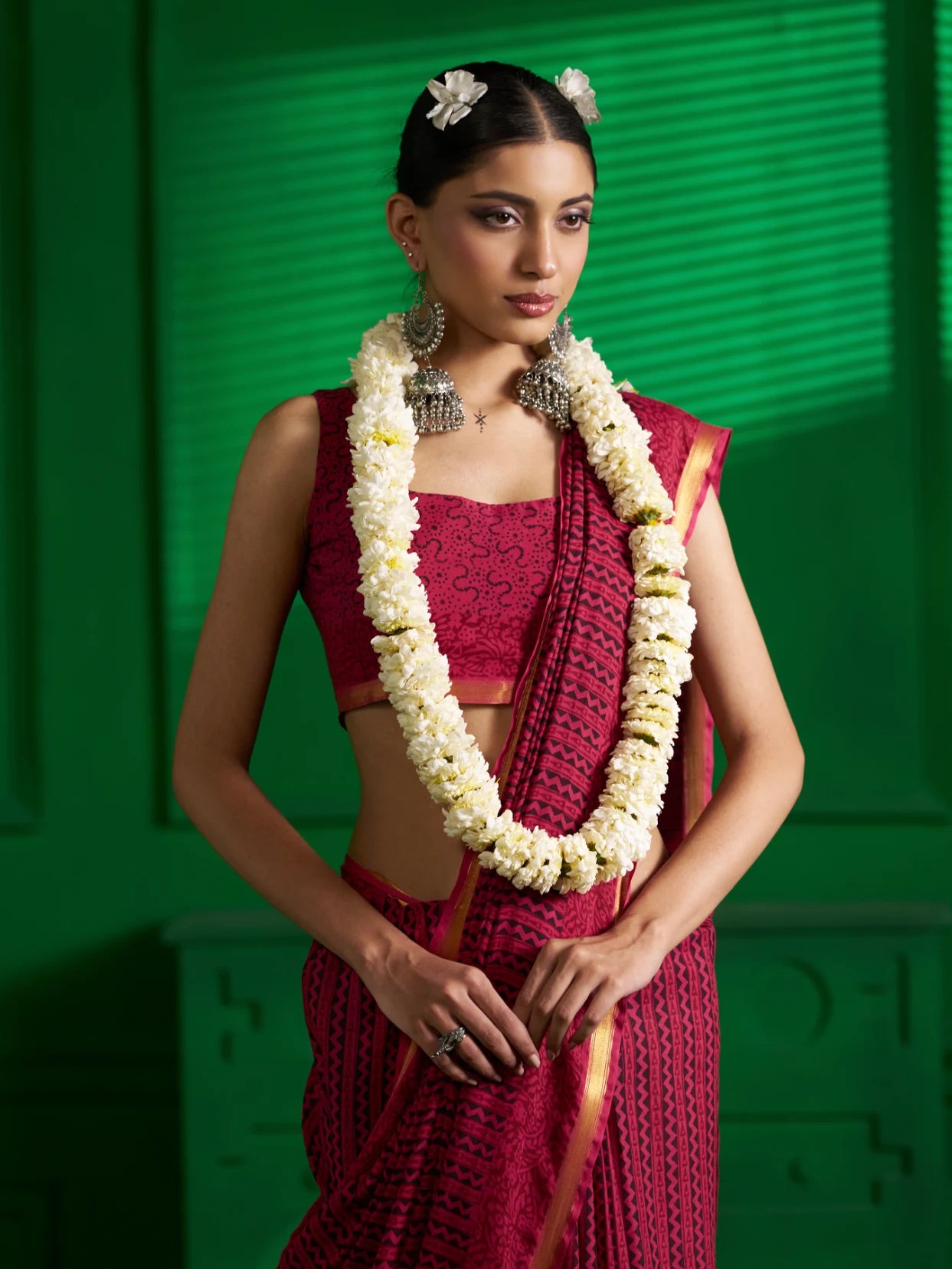 PINK DUSK BAGH PRINT SAREE