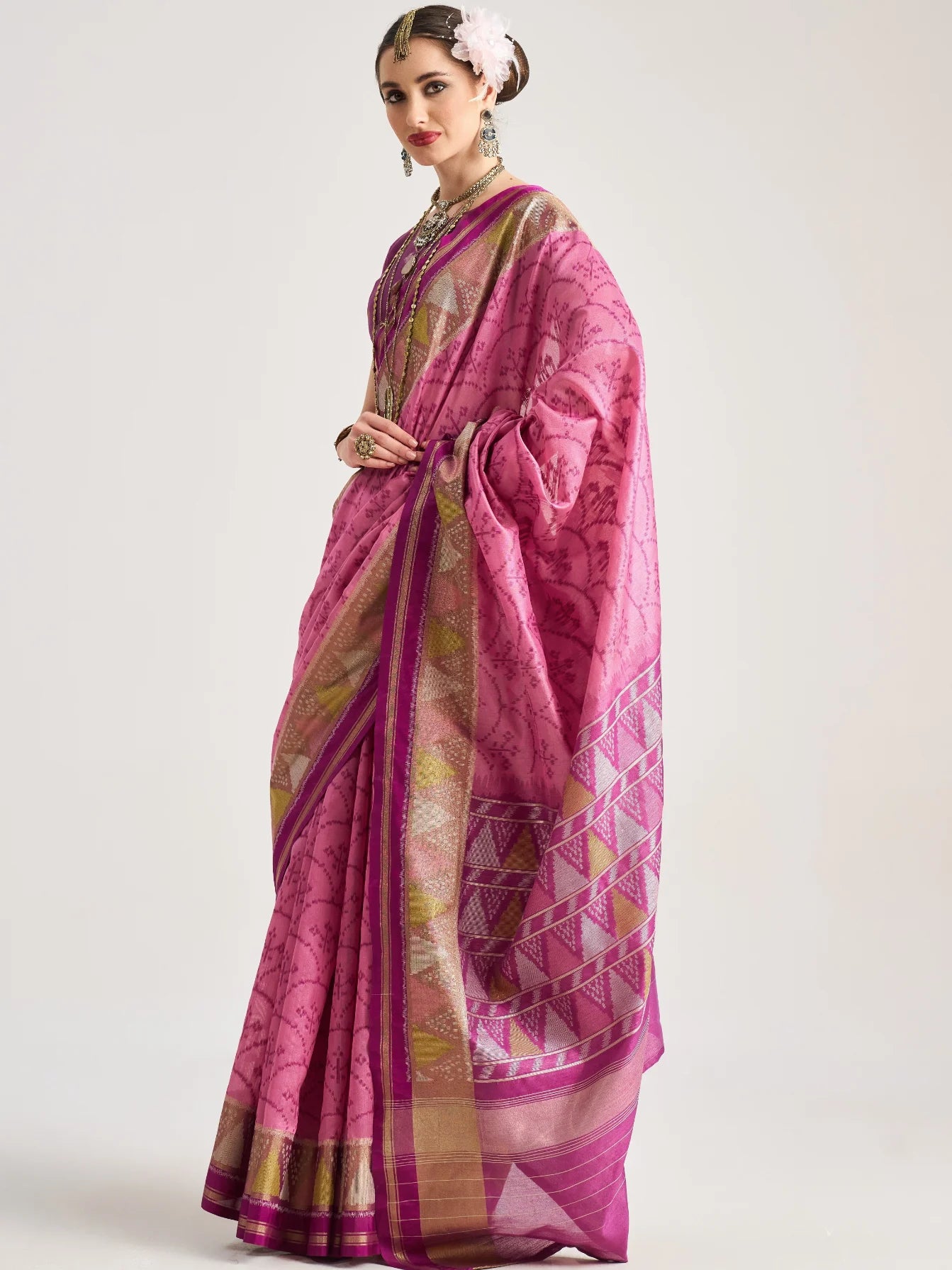 TRIANGLE SILK SAREE WITH BLOUSE