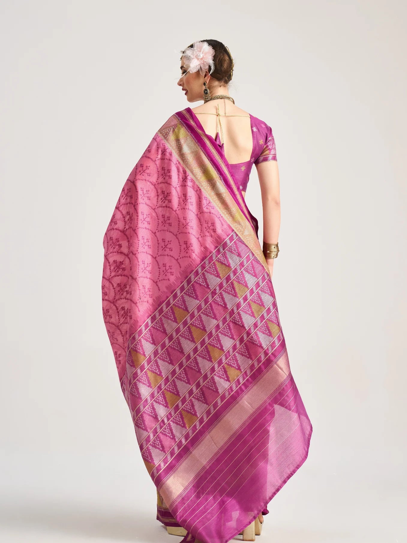 TRIANGLE SILK SAREE WITH BLOUSE