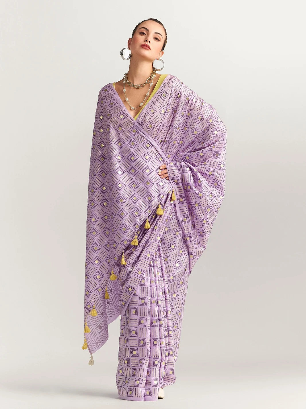 PERI PERI CHECKS SAREE WITH BLOUSE