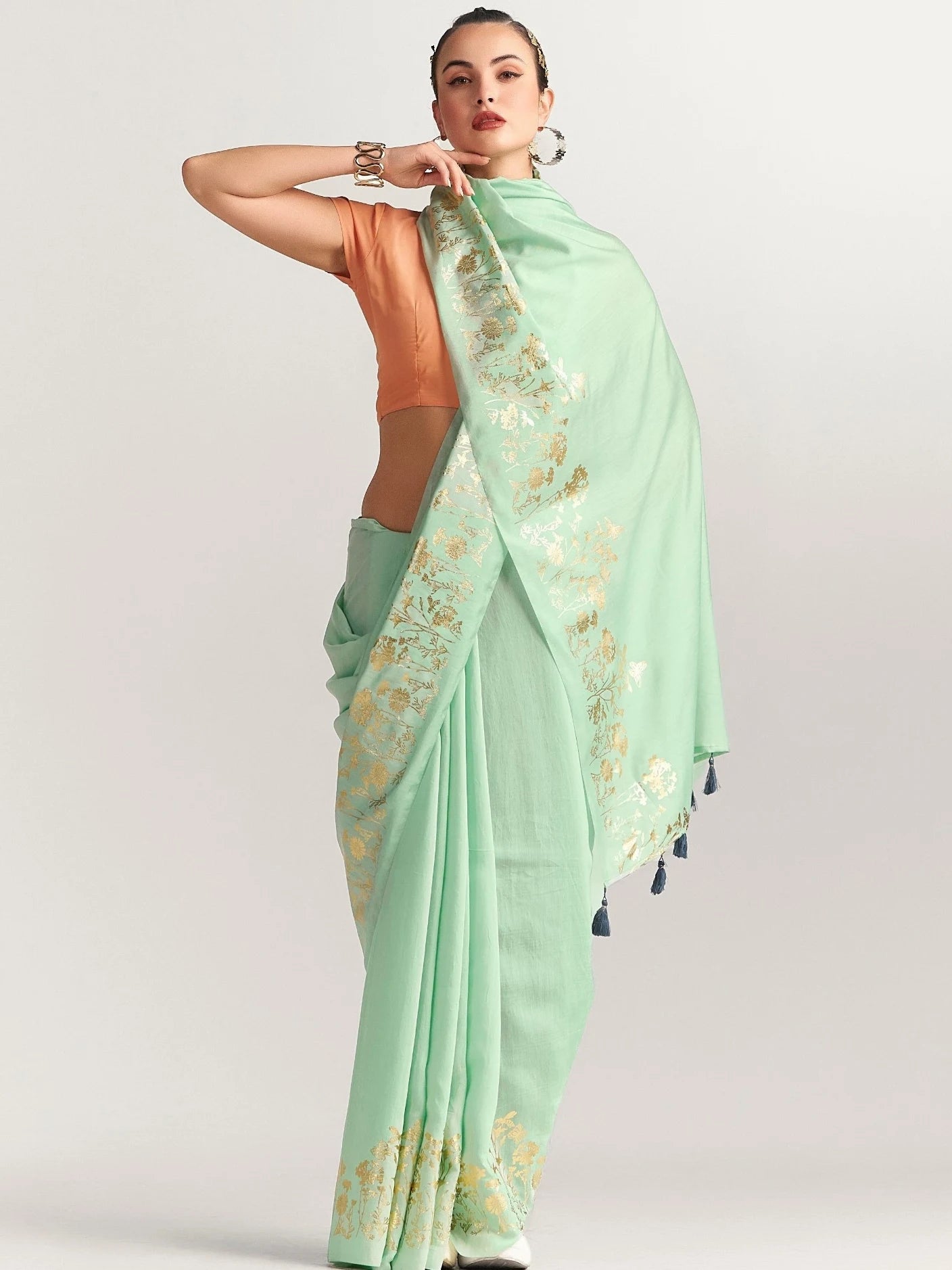 PERI PERI BUTTERFLY FOIL SAREE WITH BLOUSE
