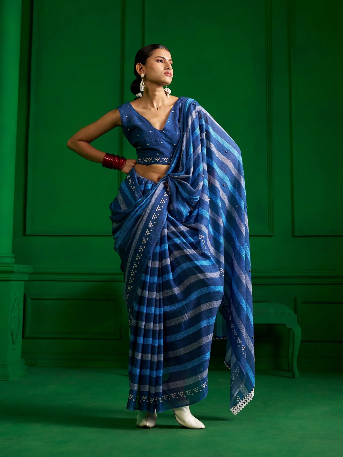 BLUE ZEN DENIM SAREE