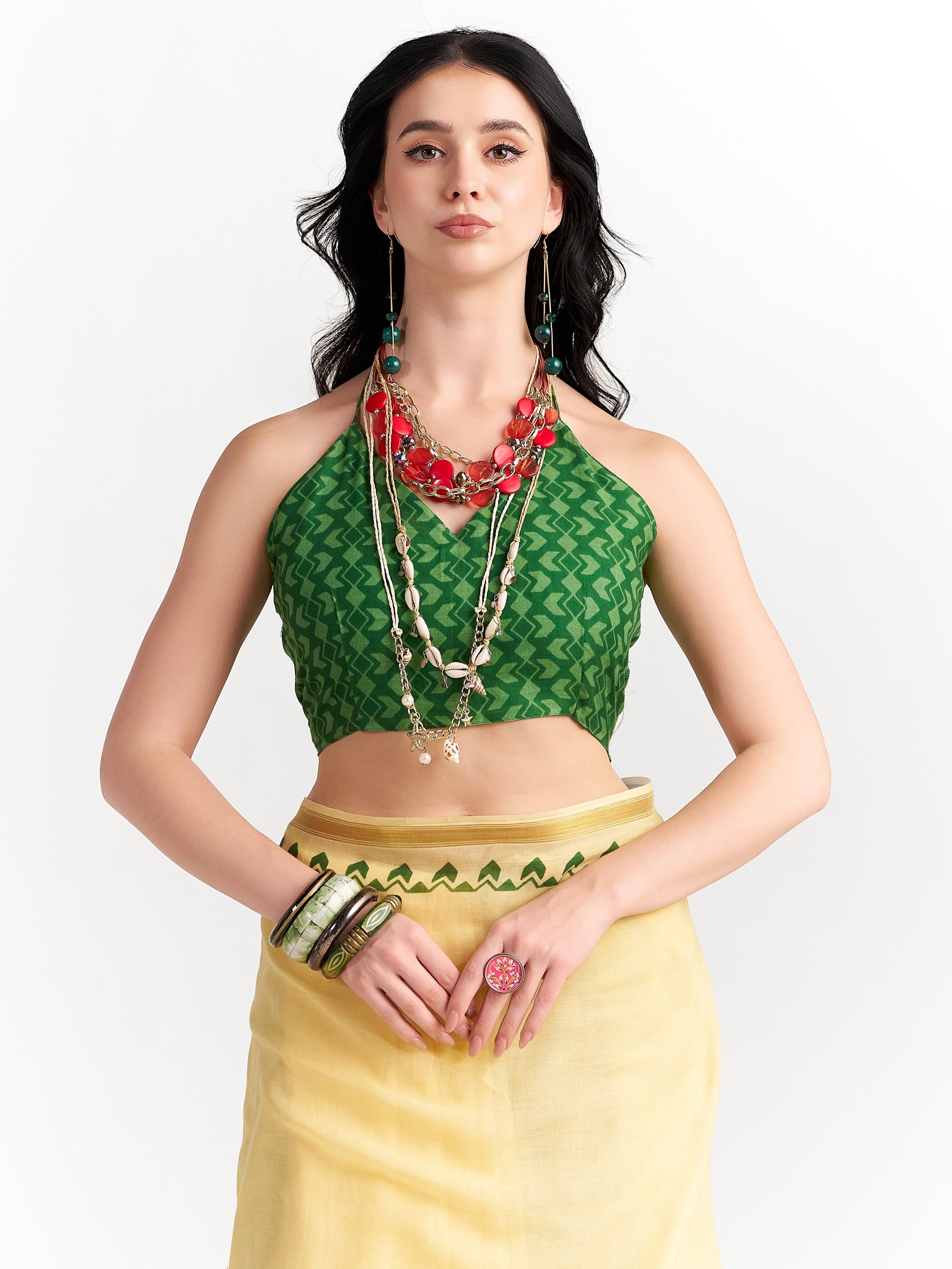 YELLOW VISCOSE MUL LIVA DIGITAL PRINTED SAREE