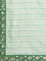 GREEN POLO ORGANZA SOLID SAREE