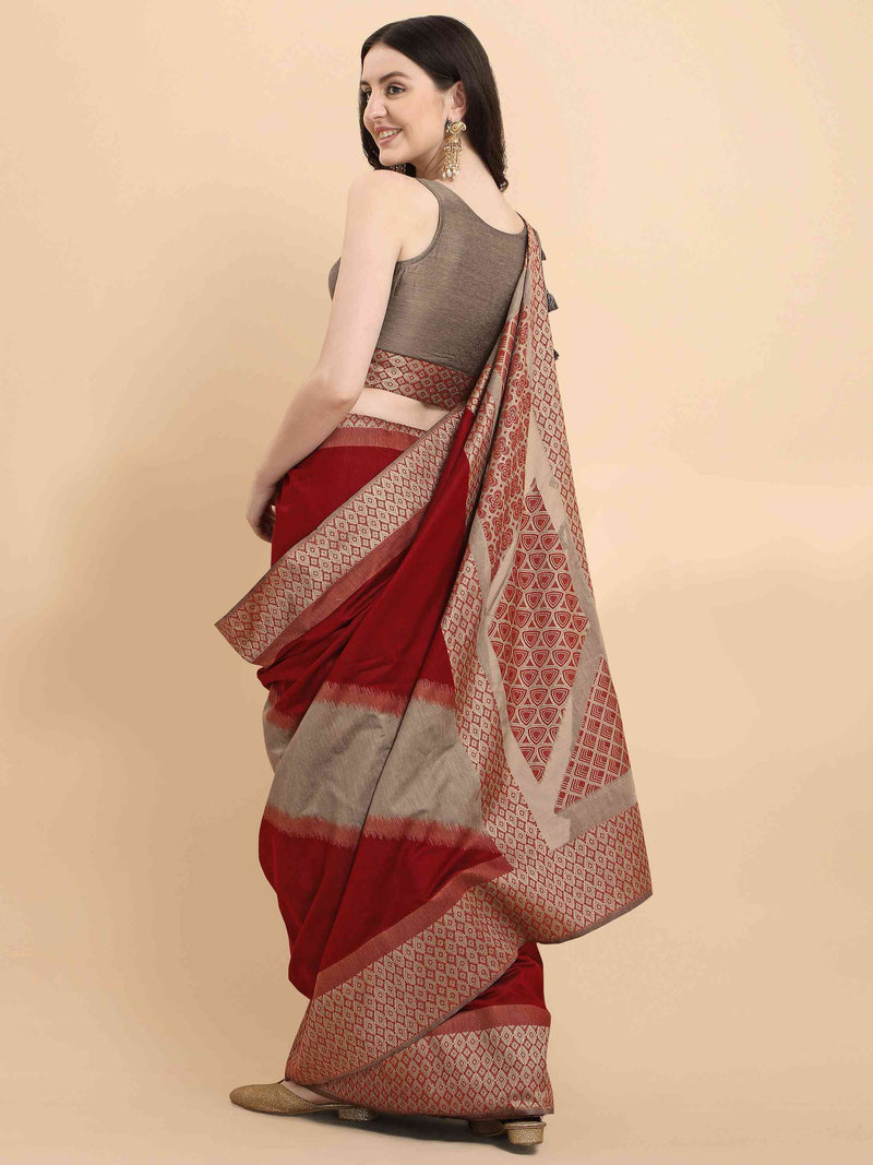 RED VICTORY SILK SAREES