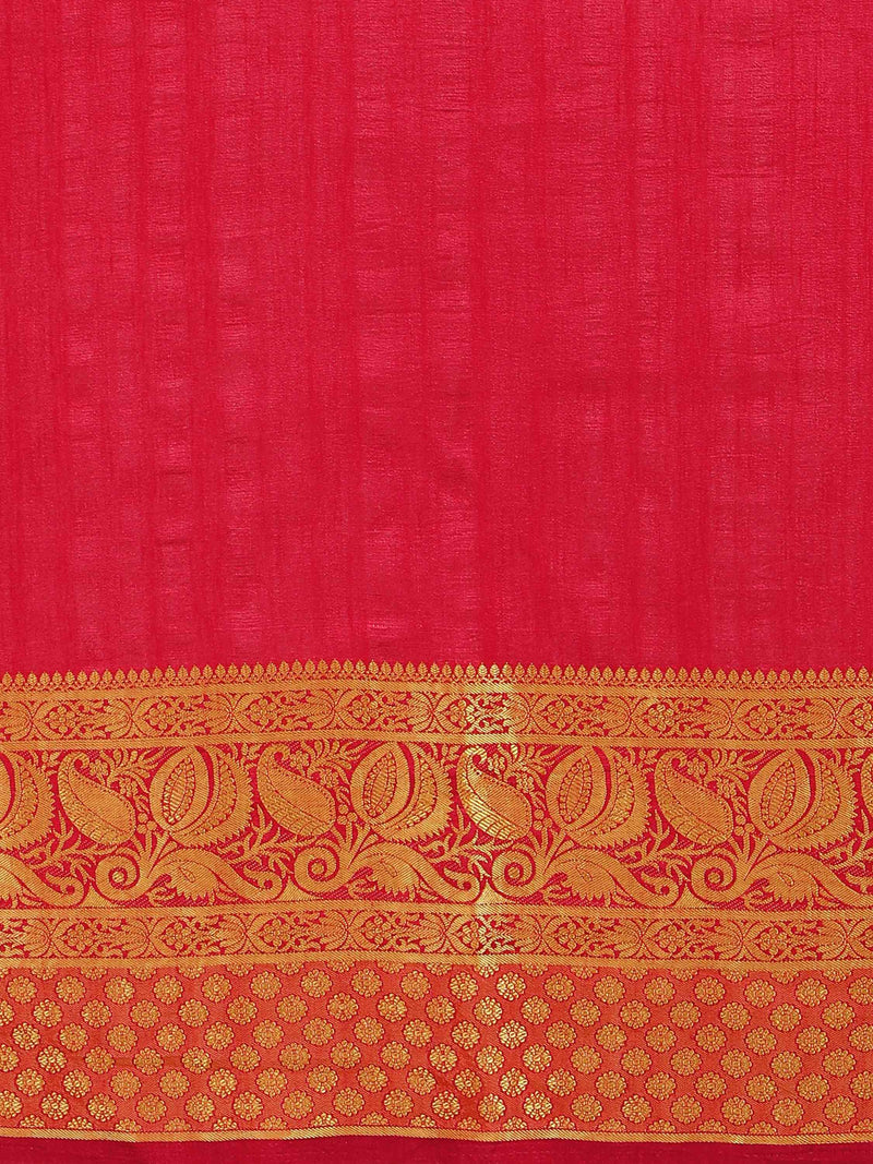 RED ART SILK SAREE WITH BLOUSE