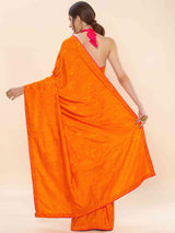 ORANGE BLENDED SILK IRISH JACQUARD SAREE